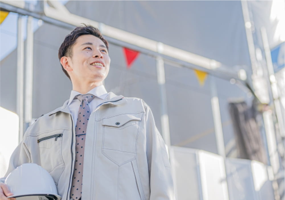 工事現場で働く社員