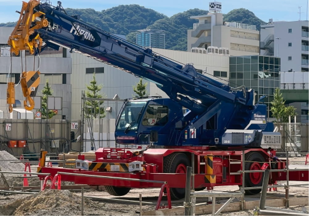 工事現場の機械